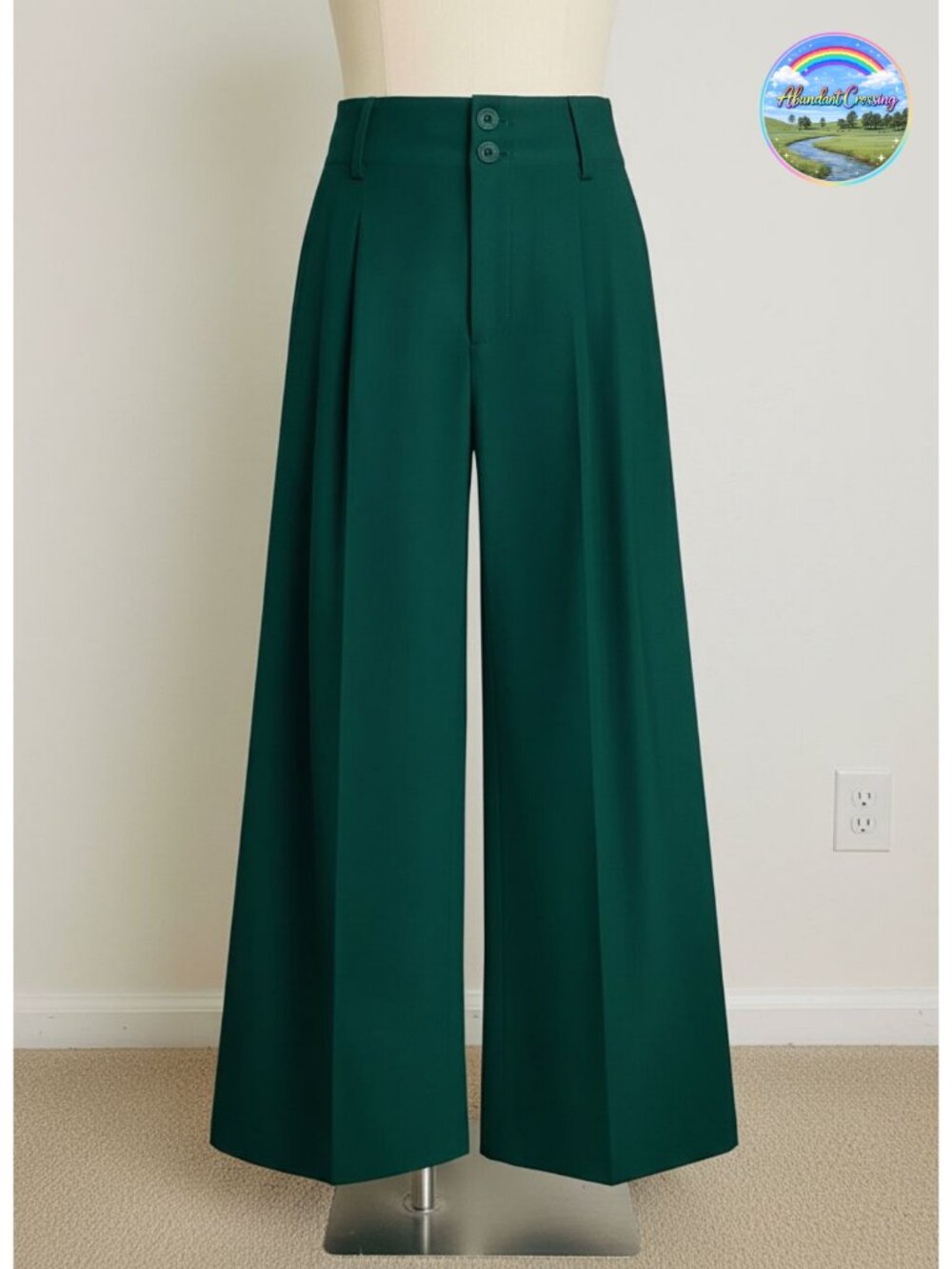 High Waisted Wide Leg Palazzo Pants with Pockets Pleated Front